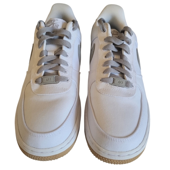 Nike Air Force 1 Light Bone White Canvas Sneaker, Size 9 DZ3637-900 - Picture 9 of 16